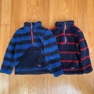 Joules Woozle Stripe Half Zip Fleece - Lot of 2! Size 4Y 4T Blue Red Navy Stripe
